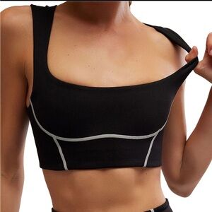 FREE PEOPLE you're a peach bra in black white trim M